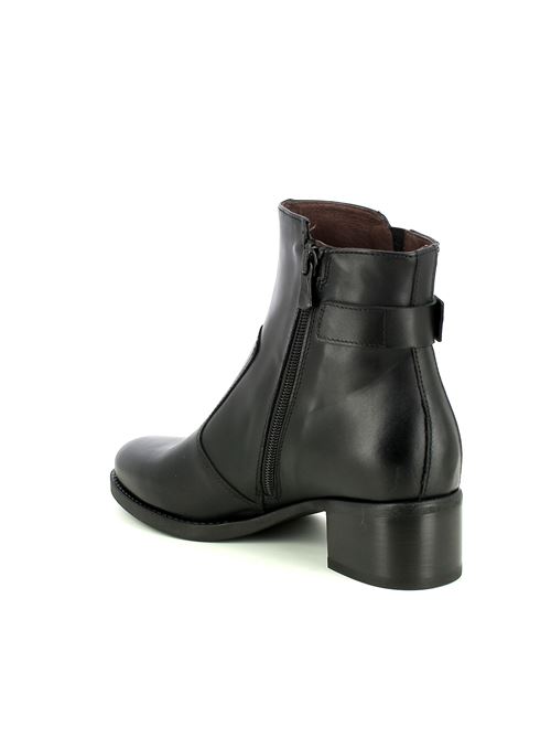 tronchetto da donna in pelle nera con tacco comodo 4 cm NERO GIARDINI | I513842D100